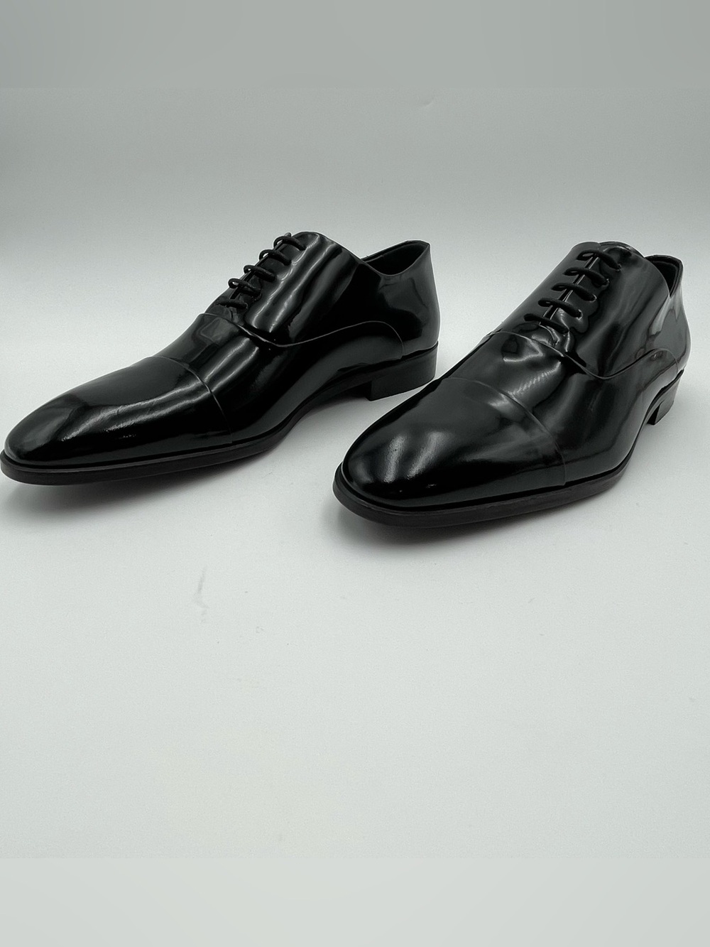 VELLAPAIS Scotland CapToe SZ 12 Black Patent Leather Oxford Dress Shoe MSRP $329